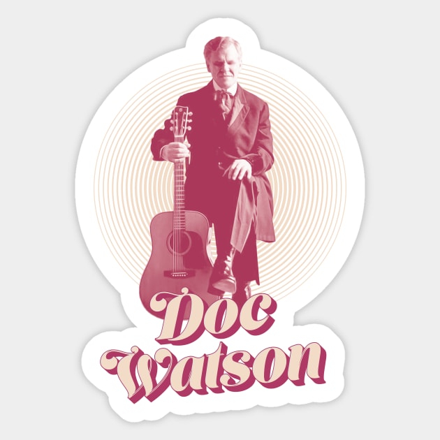 Doc Watson RETRO Sticker by Pitchin' Woo Design Co.